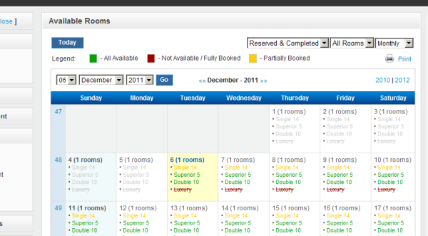 Hotel sistema de reservas script php