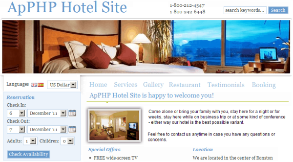Hotel sistema de reservas script php