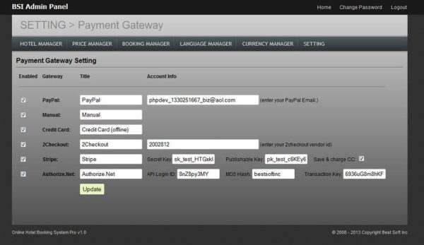 Sistema de reservas de hotéis on-line Pro